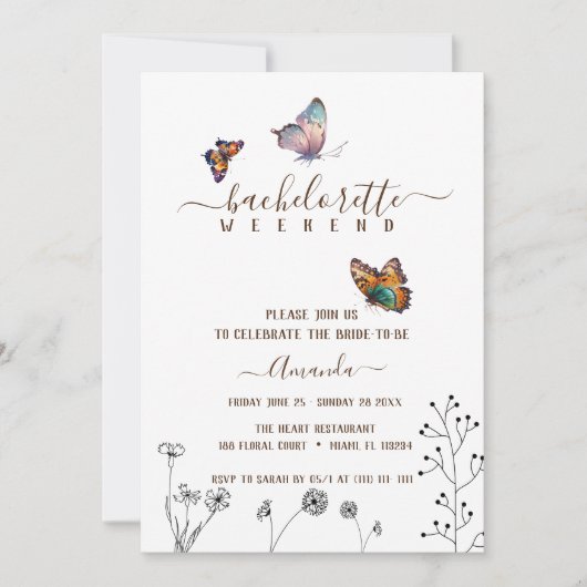 Minimalistisches Wochenende Einladung (Vorderseite)