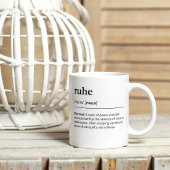 Minimalistisches Wörterbuch "Ruhe Definition" Kaffeetasse
