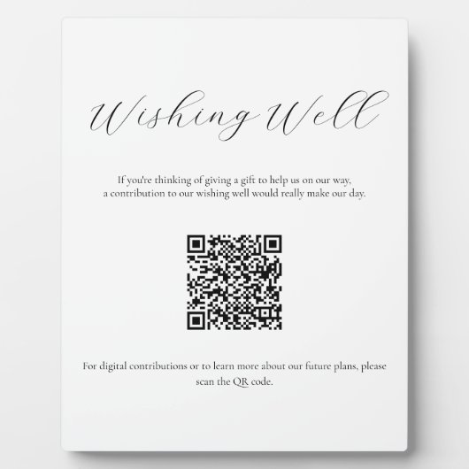 Minimalistisches Wunschzeichen mit QR-Code Fotoplatte (Vorderseite)