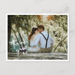 Minimalistisches XO-Hochzeitsstift Foto Dankeschön Postkarte