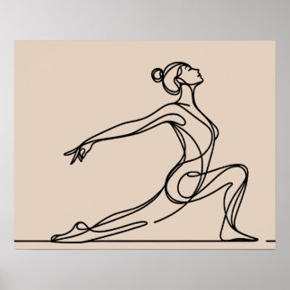 Minimalistisches Yoga Girl - Kunstmuseum Poster