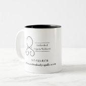 Minimalistisches Yoga-Logo 11 oz Zweitone Zweifarbige Tasse (Vorderseite Links)