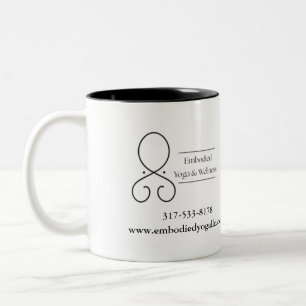 Minimalistisches Yoga-Logo 11 oz Zweitone Zweifarbige Tasse