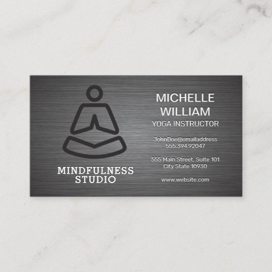 Minimalistisches Yoga-Logo Visitenkarte (Vorderseite)