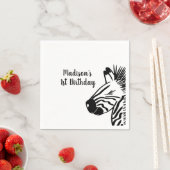 Minimalistisches Zebra Doodle Zoo Safari Party Serviette (Beispiel)