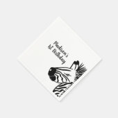 Minimalistisches Zebra Doodle Zoo Safari Party Serviette (Ecke)