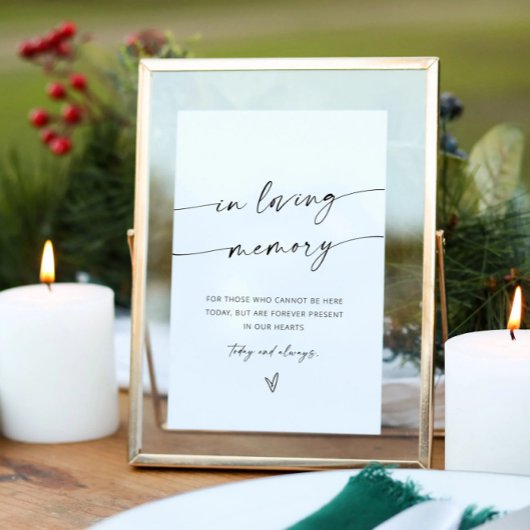 Minimalistisches Zeichen für die Gedächtnishochzei Poster