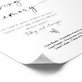 Minimalistisches Zeichen für die Gedächtnishochzei Poster (Ecke)