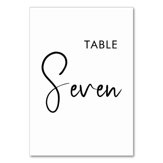 Minimalistisches Zeichen für elegante Tischnummer (Rückseite)