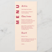 Minimalistisches zeitgenössisches Party Menükarte (Vorderseite)