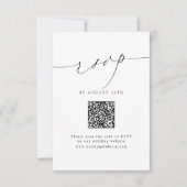 Minimalistisches zeitgenössisches Script QR Code H RSVP Karte (Vorderseite)