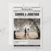 Minimalistisches Zeitung Hochzeitsprogramm Dokumen (Vorderseite)