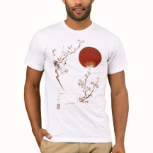 Minimalistisches Zen-Japanisches Sonnen- und Pflau