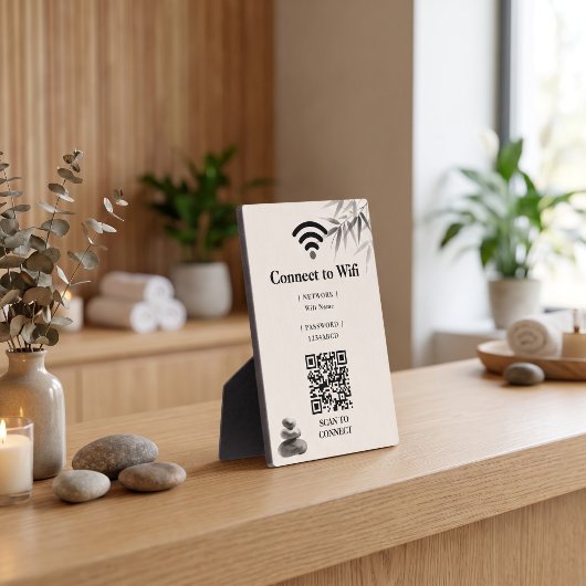 Minimalistisches Zen-Spa-WLAN-Passwort Fotoplatte