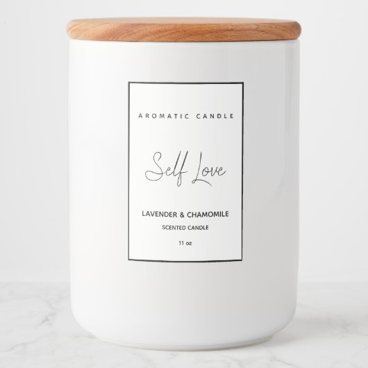 Minimalistisches, zentriertes Kerzensiegel Lebensmitteletikett (Vorderseite)