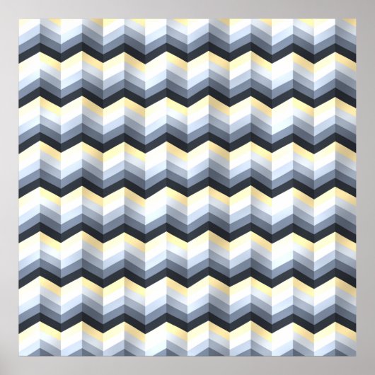 Minimalistisches Zickzack-Muster  Poster (Vorne)
