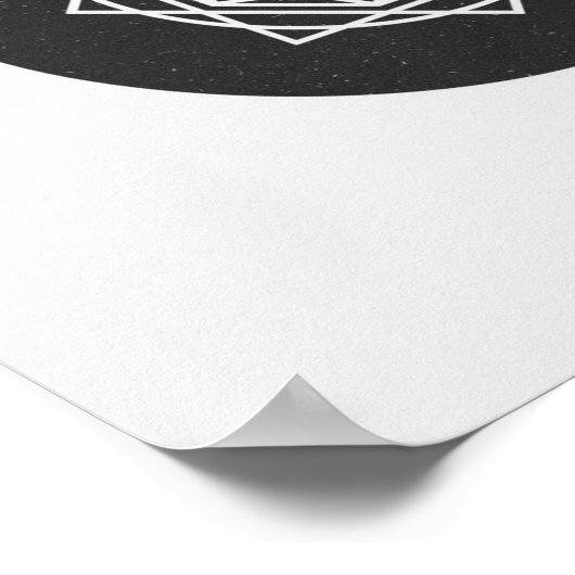 Minimalistisches Zirkel-Schwarz-Weiß-Poster Poster (Ecke)