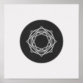 Minimalistisches Zirkel-Schwarz-Weiß-Poster Poster (Vorne)