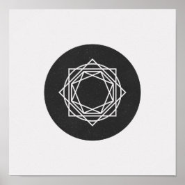 Minimalistisches Zirkel-Schwarz-Weiß-Poster Poster