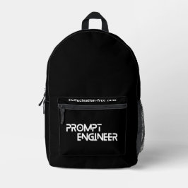 Minimalistisches Zitat für Prompt-Ingenieure Bedruckter Rucksack