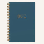 Minimalistisches Zitat-Journal in blau-grün Notizblock (Vorderseite)