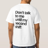 Minimalistisches Zitat Sprechen Sie nicht mit mir  T-Shirt (Rückseite)