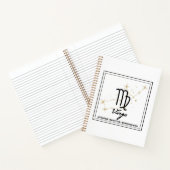 Minimalistisches Zodiac Virgo-Notebook Notizblock (Innenseite)