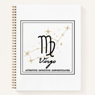 Minimalistisches Zodiac Virgo-Notebook Notizblock