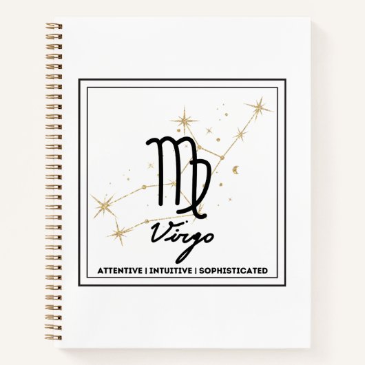 Minimalistisches Zodiac Virgo-Notebook Notizblock (Vorderseite)