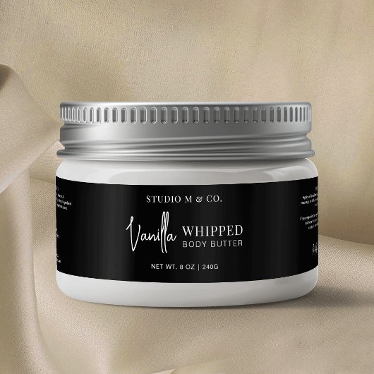 Minimalistisches Zuckerkorb Butter Jar Black Label Wasserflaschenetikett