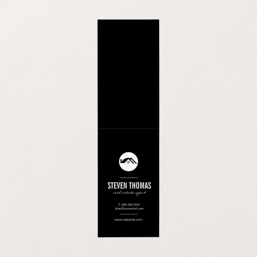 Minimalistisches Zuhause-Symbol / Real Anwesen Age Visitenkarten (Außenseite Aufgefaltet)