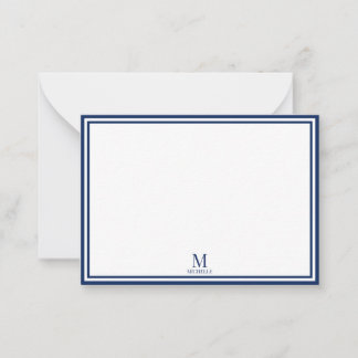 Minimalistisches zweifaches Rahmen-Monogramm-Name  Mitteilungskarte
