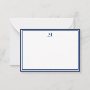 Minimalistisches zweifaches Rahmen-Monogramm-Name Mitteilungskarte