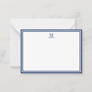 Minimalistisches zweifaches Rahmen-Monogramm-Name  Mitteilungskarte