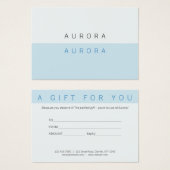 Minimalistisches zweiteiliges Blauer Geschenkgutsc (Vorne & Hinten)