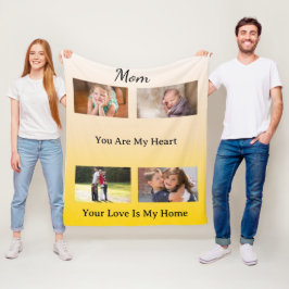 MinimalistKeepsake - Mom, You are My Heart Fleecedecke