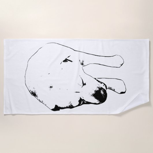 Minimallinien, Snowbird Labrador Strandtuch (Vorderseite)