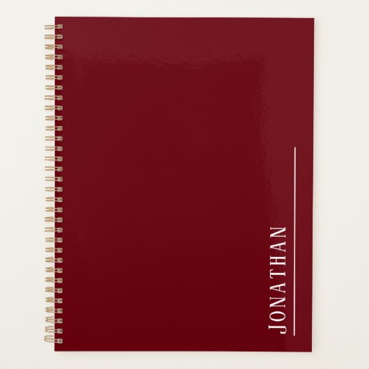 Minimalrot für Monogramm Planer (Vorderseite)