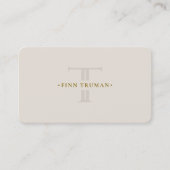 Minimals Monogramm F T Logo Sand-Beige Professione Visitenkarte (Vorderseite)