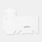 Minimalschriftzug mit weißem, girly Monogramm Name Geschenkschachtel (Ungefaltet)