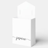 Minimalschriftzug mit weißem, girly Monogramm Name Geschenkschachtel (Geöffnet)
