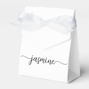 Minimalschriftzug mit weißem, girly Monogramm Name Geschenkschachtel