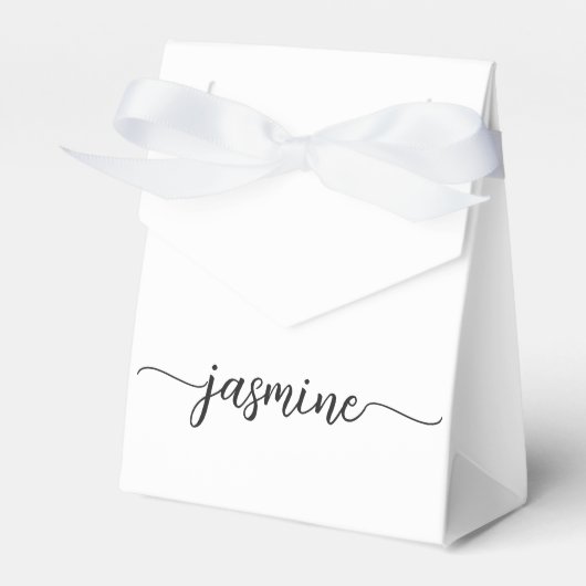 Minimalschriftzug mit weißem, girly Monogramm Name Geschenkschachtel (Vorderseite)