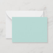Minimalschriftzug Teal Blau Name Monogramm Mitteilungskarte (Rückseite)