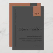 MINIMALSCHWARZ AUF SCHWARZER RUSSTYPOGRAPHIE EINLADUNG (Vorne/Hinten)