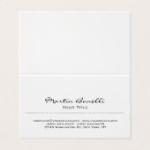 Minimalsit Modernes Schwarz & Weiß Trendy Visitenkarten (Außenseite Aufgefaltet)