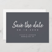 Minimalskript für Holzkohle Save the Date (Vorne/Hinten)