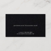 Minimalskript moderner beruflich dunkler visitenkarte (Rückseite)