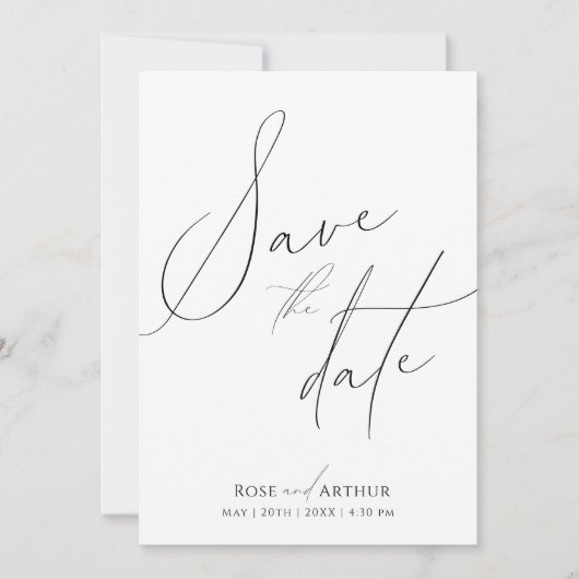 Minimalskript Save The Date Einladung (Vorderseite)