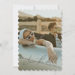 Minimalskript Vollfoto Speichern Sie das Datum Einladung